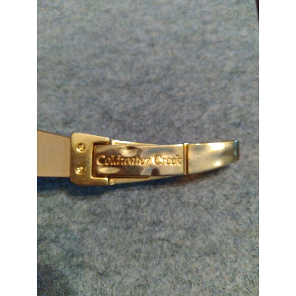 Coldwater Creek Leather Belt Gold Oval Buckle Statement‎ Belt Large - Picture 4 of 4